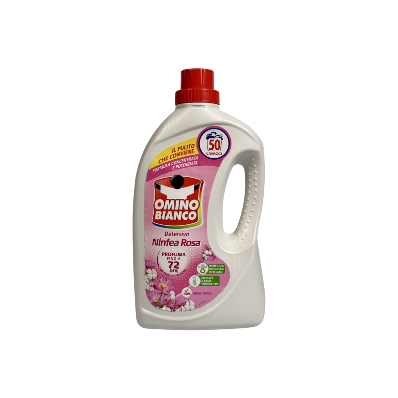 Гель для прання Omino Bianco рожева лілія e detersivo ninfea rosa, 50 прань, 2000 мл