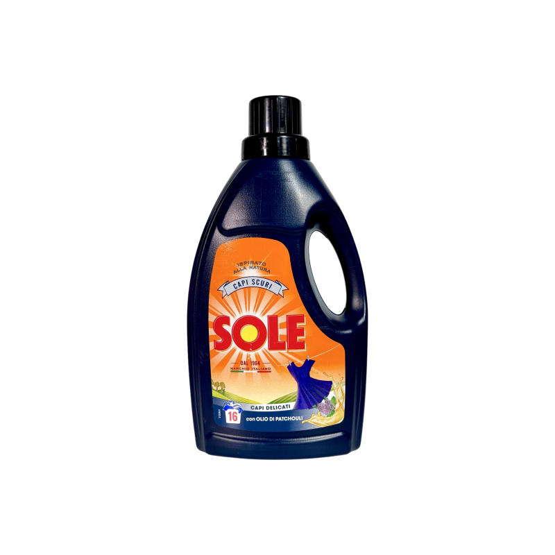 Гель для прання Sole для чорного одягу e capi neri con olio di patchouli, 16 прань, 1000 мл
