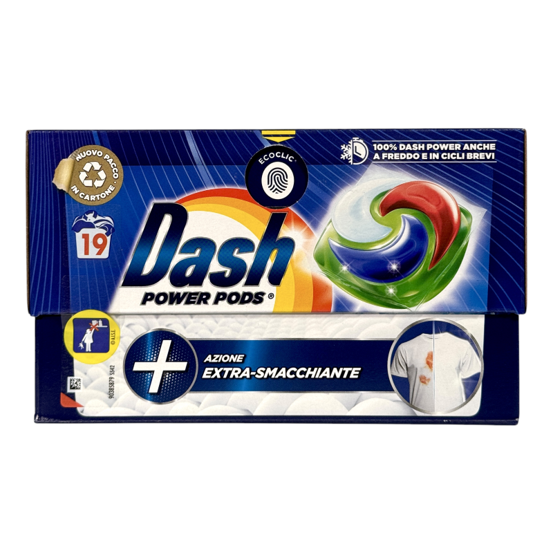 Капсули для прання Dash для видалення плям power pods extra-smacchiante, 19 шт, 488,3 г Капсули для прання Dash для видалення плям power pods extra-smacchiante, 19 шт, 488,3 г