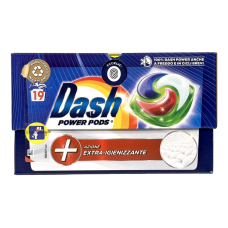 Капсули для прання Dash з антибактеріальним ефектом power pods extra-igienizzante, 19 шт, 488,3 г