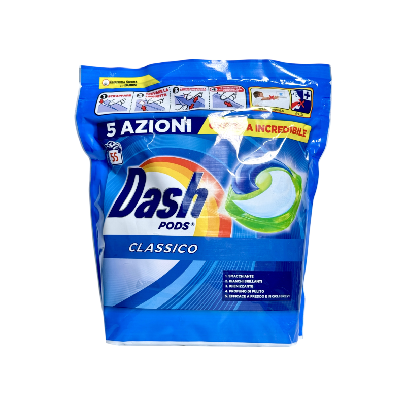 Капсули для прання Dash універсальні класичні classico, 55 шт, 1072,5 г Капсули для прання Dash універсальні класичні classico, 55 шт, 1072,5 г