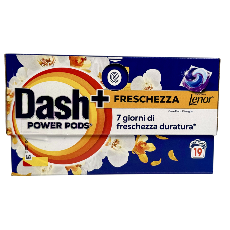 Капсули для прання Dash Lenor ваніль та орхідея power pods Oro Fioridi Vaniglia, 19 шт, 440,8 г