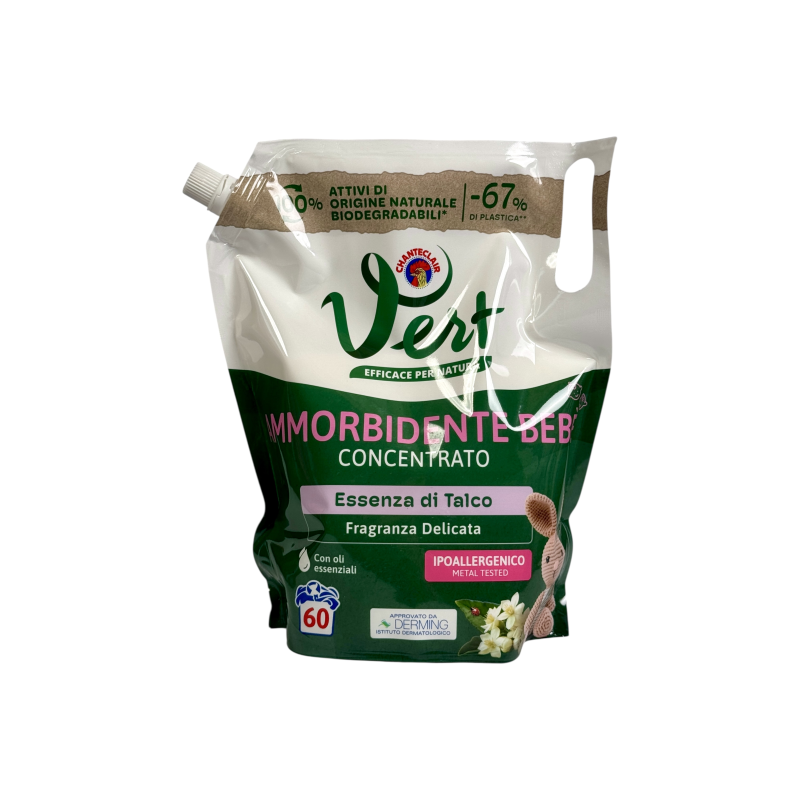 Кондиціонер для білизни Chanteclair vert дитячий концентрований з ароматом тальку e vert ammorbidente bebe concentrato essenza di talco, 60 прань, 1200 мл