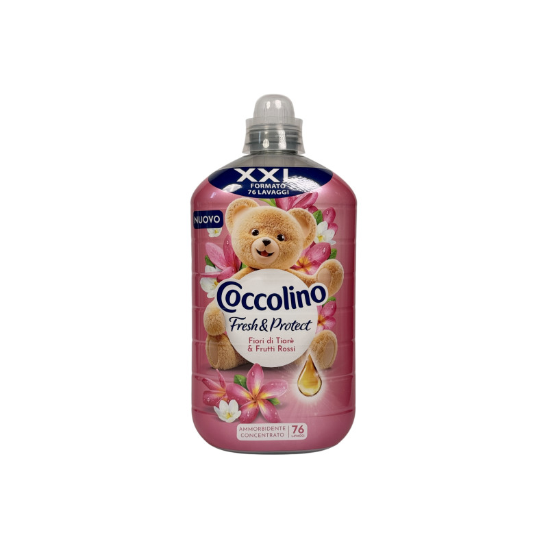 Кондиціонер для білизни Coccolino фреш і захист квіти тіаре і червоні ягоди fresh & protect fiori di tiarè & frutti rossi, 76 прань, 1750 мл