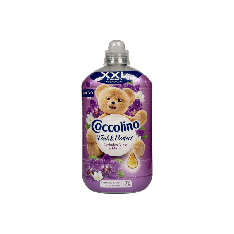 Кондиціонер для білизни Coccolino фреш і захист фіолетова орхідея і чорниці fresh & protect orchidea viola & mirtilli, 76 прань, 1750 мл