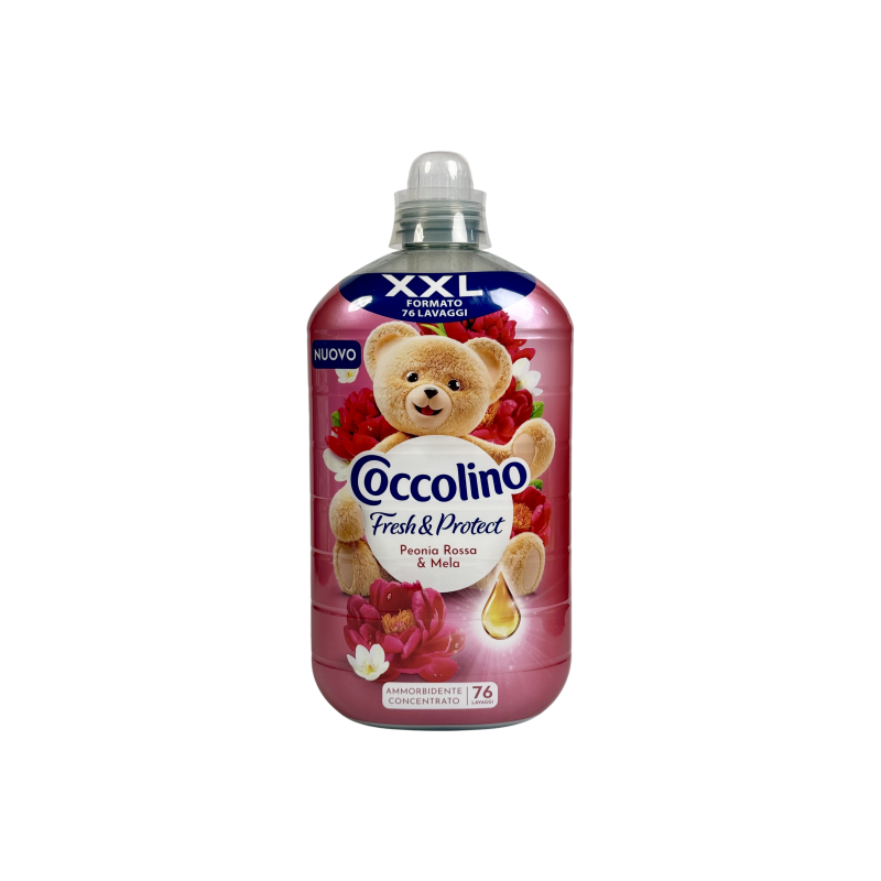 Кондиціонер для білизни Coccolino fresh & protect червона півонія та яблуко e fresh & protect peonia rossa & mela, 76 прань, 1750 мл
