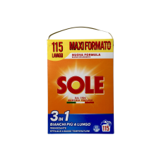 Пральний порошок Sole для білого 3в1 e laundry detergent for whites maxi formato, 115 прань, 5750 г