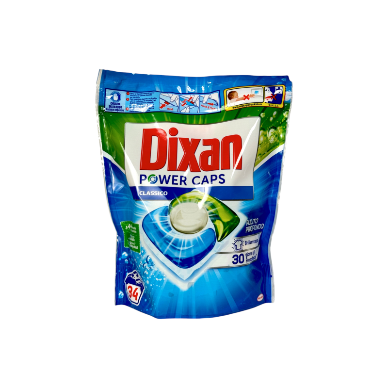 Пральні капсули Dixan універсальні power caps classico, 34 прання, 510 г
