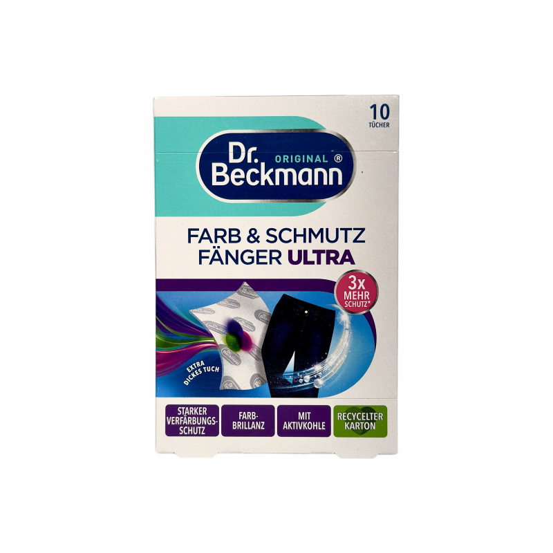 Серветка для прання Dr. Beckmann для захисту кольору та тканин посиленої дії e farb i schmutz fander ultra, 10 шт Серветка для прання Dr. Beckmann для захисту кольору та тканин посиленої дії e farb i schmutz fander ultra, 10 шт