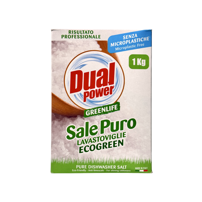 Сіль для посудомийки Dual Power очищена e sale puro lavastoviglie ecogreen, 1000 г