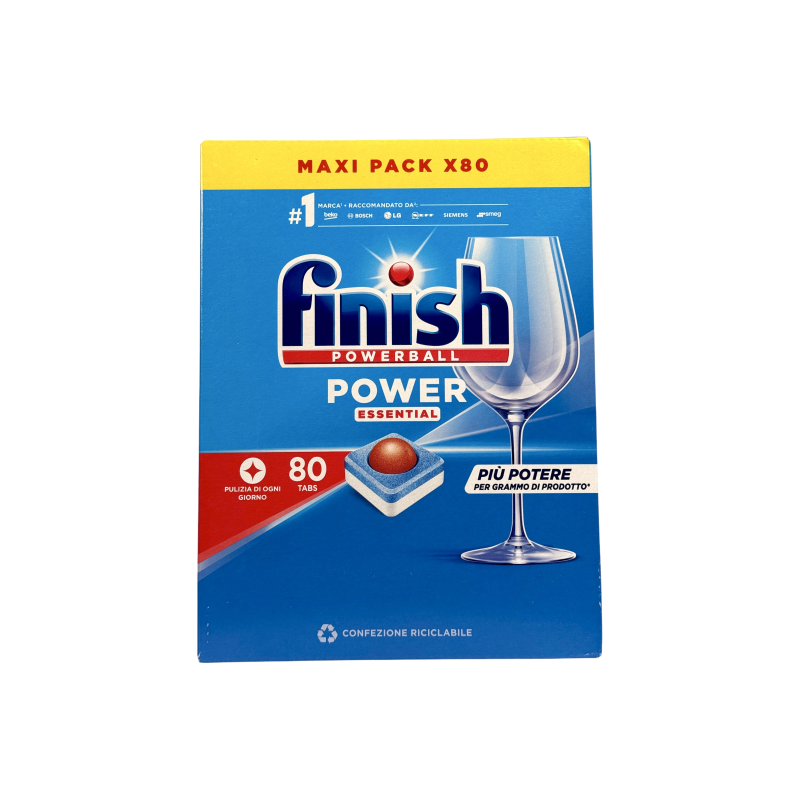 Таблетки для посудомийної машини Finish потужні powerball power essential, 80 шт, 1040 г Таблетки для посудомийної машини Finish потужні powerball power essential, 80 шт, 1040 г