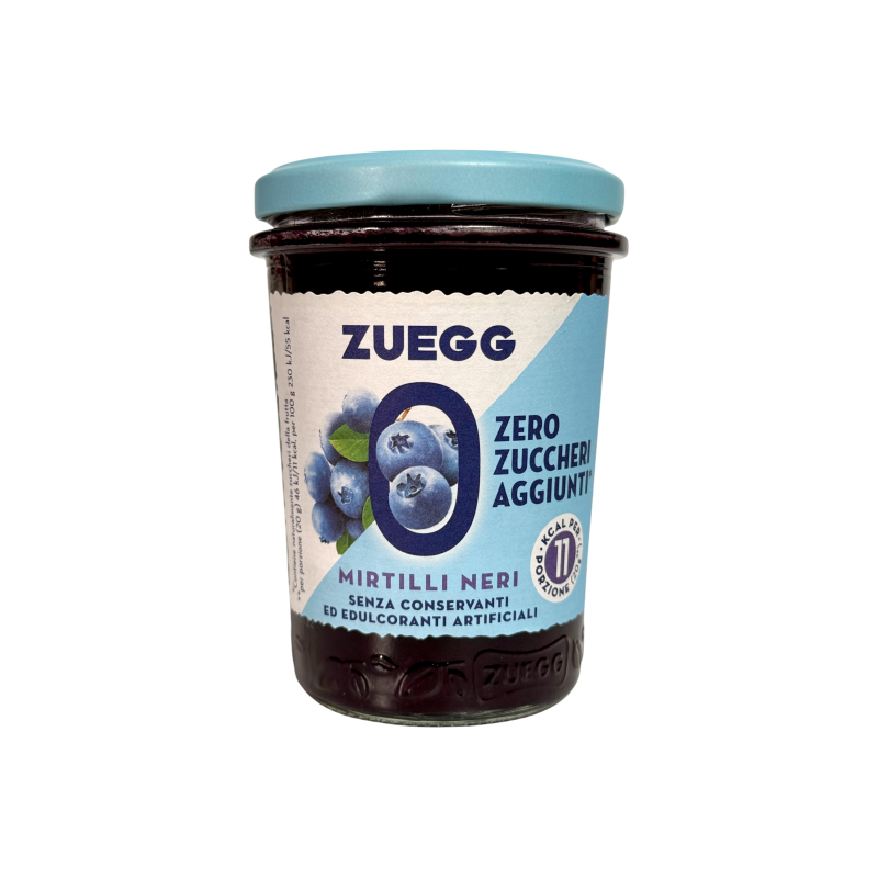 Джем Zuegg чорничний без цукру zero zuccheri aggiunti mirtilli neri, 220 г