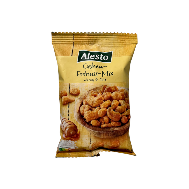 Горіхи Alesto мікс кеш’ю та арахісу у меді з сіллю cashew erdnuss mix honig & salz, 200 г Горіхи Alesto мікс кеш’ю та арахісу у меді з сіллю cashew erdnuss mix honig & salz, 200 г