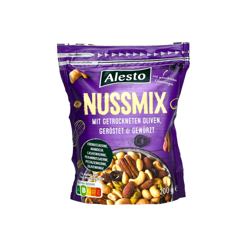 Горіхова суміш Alesto з оливками зі спеціями nussmix mit getrockneten oliven, 200 г