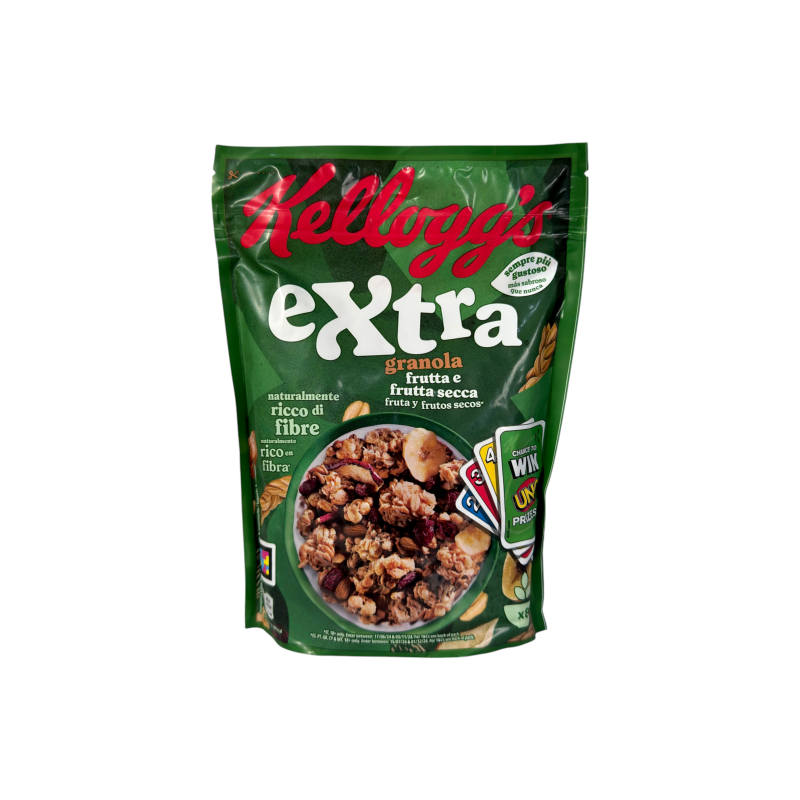 Сухий сніданок Kellogg's гранола з сухофруктами extra frutta e frutte secca, 375 г