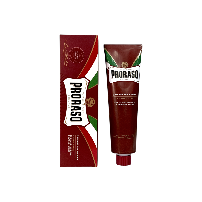 Мило для гоління Proraso сандал Sapone da Barba Barbe Dure rosso, 150 мл Мило для гоління Proraso сандал Sapone da Barba Barbe Dure rosso, 150 мл