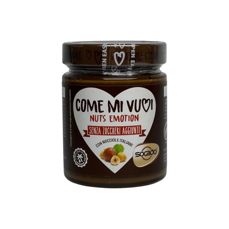 Крем шоколадний Socado come mi vuoi nuts emotion без пальмової олії, цукру та глютену, 330 г Крем шоколадний Socado come mi vuoi nuts emotion без пальмової олії, цукру та глютену, 330 г