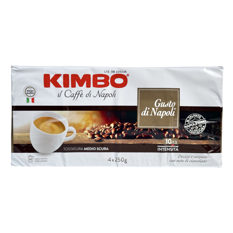 Кава мелена Kimbo міцна з нотками шоколаду gusto di napoli, 4х250 г