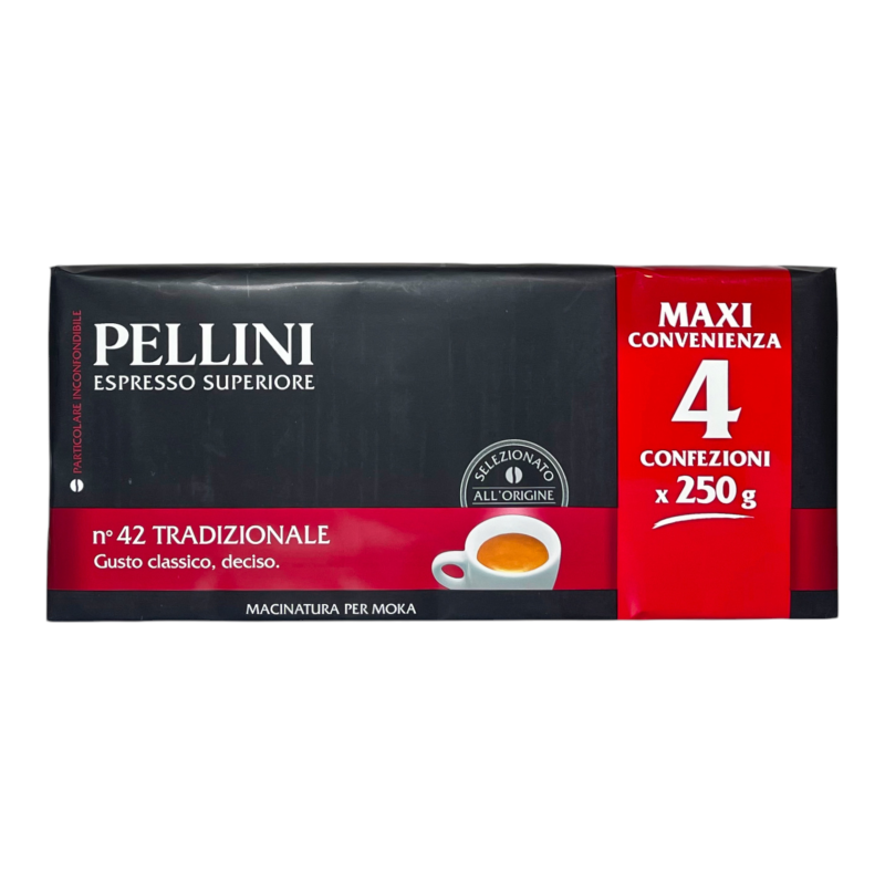 Кава мелена Pellini espresso superiore tradicionale No42, 4x250 г Кава мелена Pellini espresso superiore tradicionale No42, 4x250 г