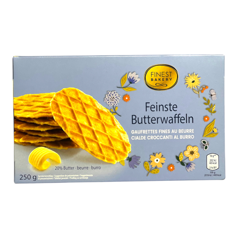 Вафлі Finest Bakery масляні чіпси feinste butterwaffeln, 250 г Вафлі Finest Bakery масляні чіпси feinste butterwaffeln, 250 г