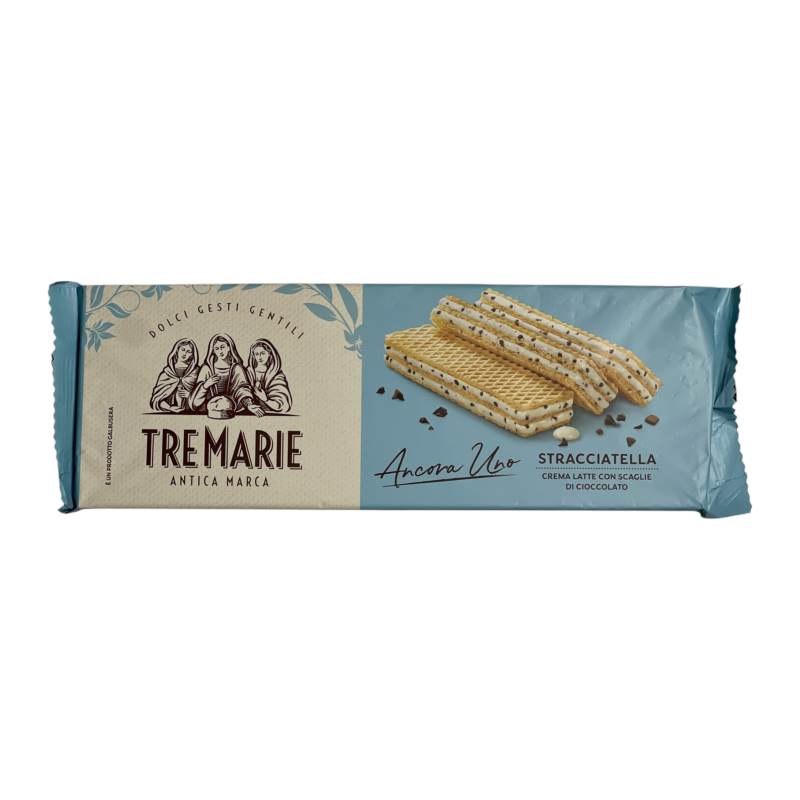 Вафлі Tre Marie з молочним кремом і шоколадними краплями ancora uno stracciatella, 140 г Вафлі Tre Marie з молочним кремом і шоколадними краплями ancora uno stracciatella, 140 г