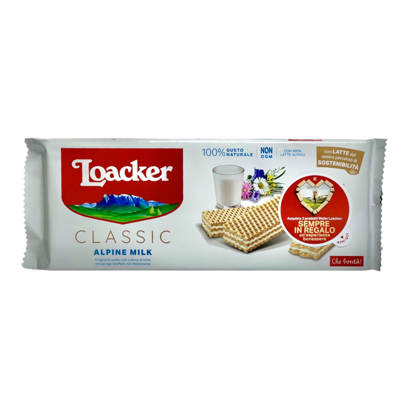 Вафлі Loacker з молочним кремом milk, 175 г