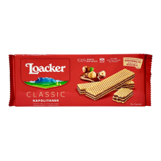 Вафлі Loacker з горіховим кремом napolitaner con nocciole italiane, 262,5 г