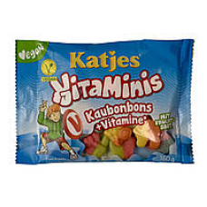 Желейки веганські Katjes м’ячі з вітамінами vittaminis kaubonbons+vitamine vegan, 160 г