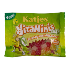 Желейки Katjes веганські фруктові vitaminis sauer gums vegan, 160 г