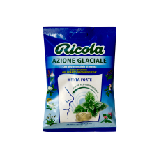 Льодяники швейцарські Ricola м’ятні без цукру azione glaciale menta forte senza zucchero, 70 г