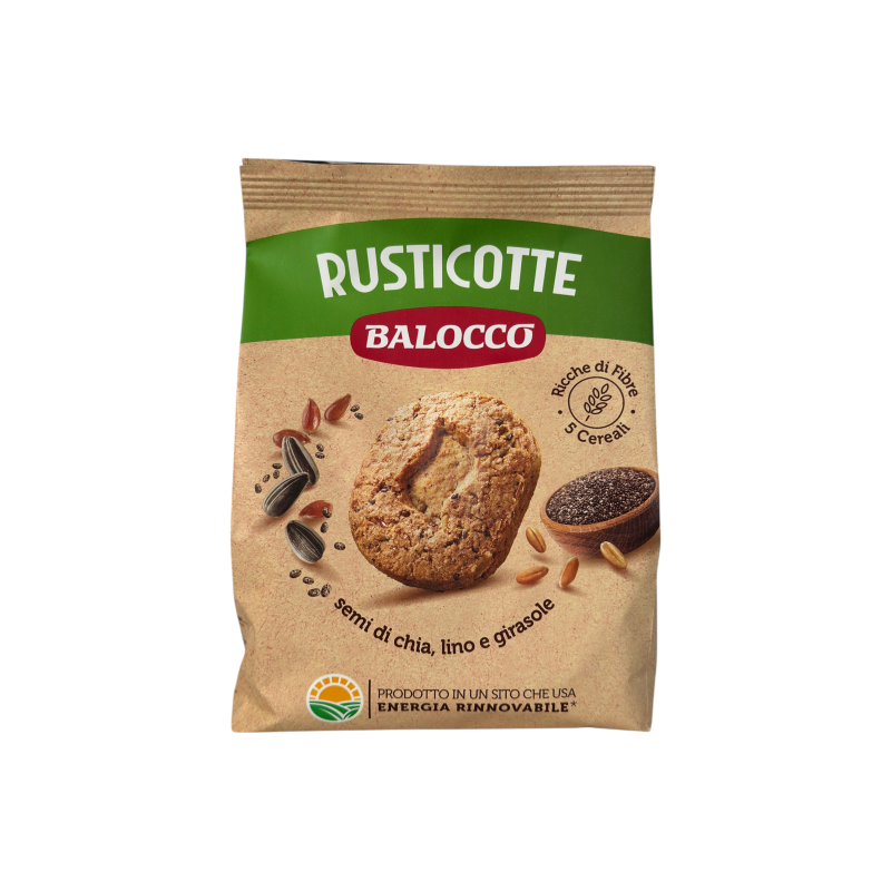 Печиво Balocco злакове з насінням чіа льону та соняшника e rusticotte, 700 г