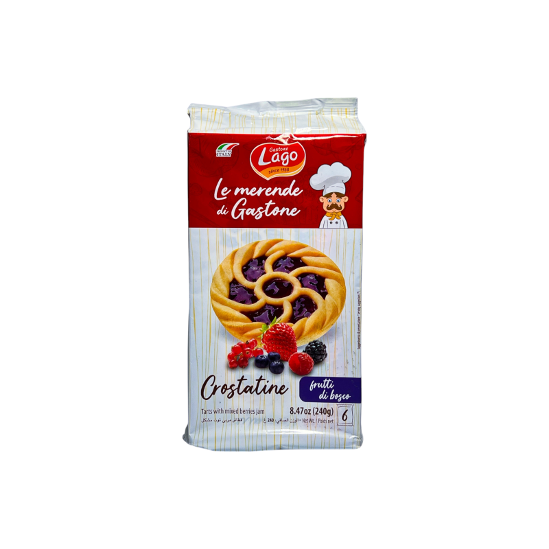 Печиво Lago кростата з ягідним джемом crostatine ai frutti di bosco, 240 г