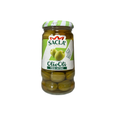 Оливки Sacla зелені з кісткою olivoli verdi intere, 300 г