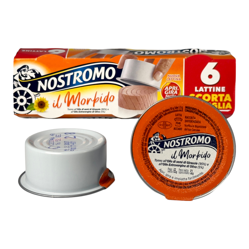 Тунець Nostromo в соняшниковій + оливковій олії il morbido, 6x65 г