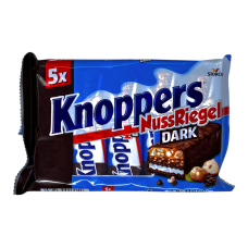 Батончики шоколадні Storck з фундуком у чорному шоколаді knoppers nussriegel dark, 5×40 г