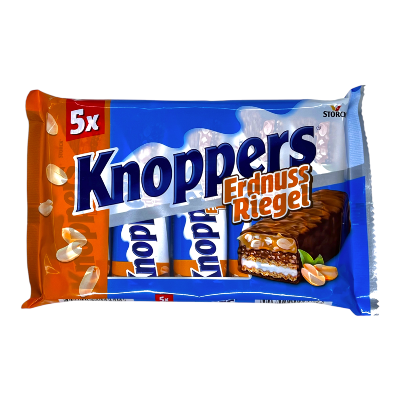 Батончики шоколадні Storck з арахісом у молочному шоколаді knoppers erdnussriegel, 5×40 г