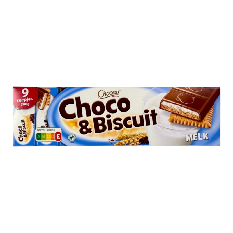 Шоколад Choceur Choco & Biscuit молочний з бісквітом e melk chocolate with biscuit, 300 г Шоколад Choceur Choco & Biscuit молочний з бісквітом e melk chocolate with biscuit, 300 г