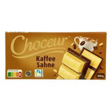 Шоколад Choceur білий та кавовий kaffee sahne, 200 г