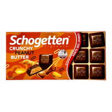 Шоколад молочний Schogetten з арахісовим кремом crunchy peanut butter, 100 г