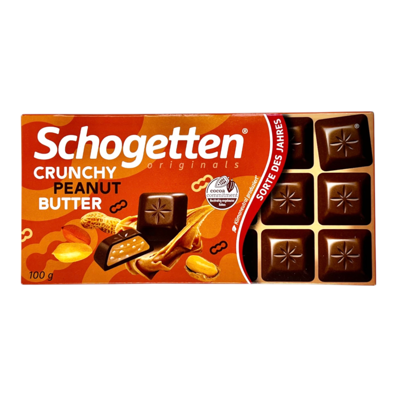 Шоколад молочний Schogetten з арахісовим кремом crunchy peanut butter, 100 г Шоколад молочний Schogetten з арахісовим кремом crunchy peanut butter, 100 г