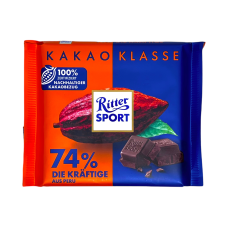 Шоколад чорний Ritter Sport какао з Перу 74% kakao klasse 74% aus peru, 100 г