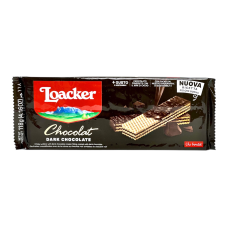 Вафлі Loacker з шоколадним кремом у чорному шоколаді chocolat fondente, 118 г