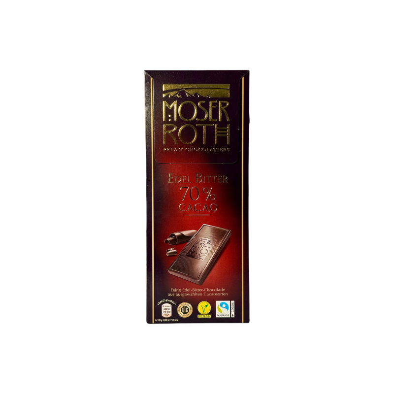 Шоколад чорний Moser Roth 70% какао edel bitter 70% cacao, 125 г Шоколад чорний Moser Roth 70% какао edel bitter 70% cacao, 125 г