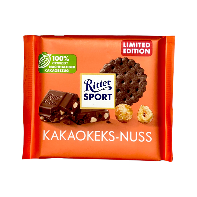 Шоколад молочний Ritter Sport з лісовим горіхом і печивом kakaokeks-nuss, 100 г Шоколад молочний Ritter Sport з лісовим горіхом і печивом kakaokeks-nuss, 100 г
