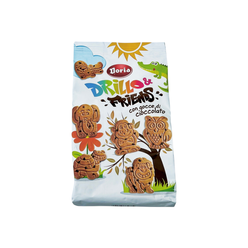 Печиво Doria пісочне дитяче drillp friends con gocce di cioccolato, 350 г Печиво Doria пісочне дитяче drillp friends con gocce di cioccolato, 350 г