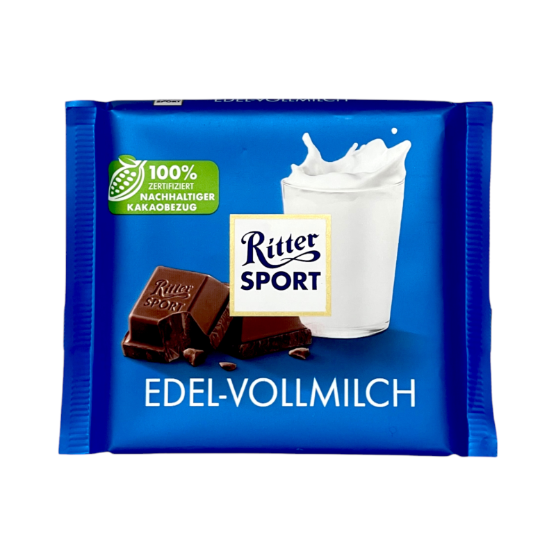 Шоколад молочний Ritter Sport edel-vollmilch, 100 г Шоколад молочний Ritter Sport edel-vollmilch, 100 г