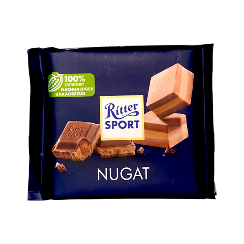Шоколад молочний Ritter Sport з нугою nugat, 100 г Шоколад молочний Ritter Sport з нугою nugat, 100 г