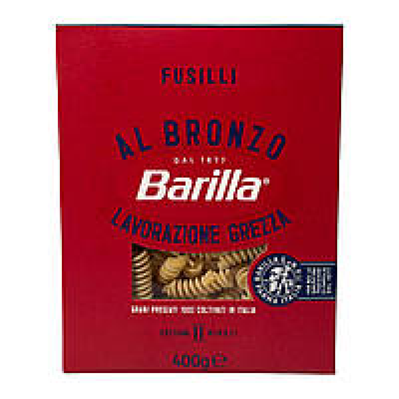 Макарони Barilla бронзового пресування спіралі pasta al bronzo lavorazione crezza fusilli, 400 г