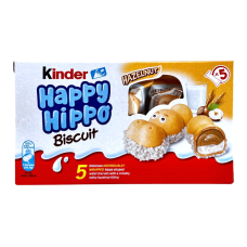 Батончик Kinder вафельний горіховий з молочним кремом happy hippo biscuit hazelnut, 5х20,7 г