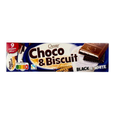 Шоколад молочний Choceur Choco & Biscuit чорне й біле з бісквітом e black & white chocolate with biscuit, 300 г